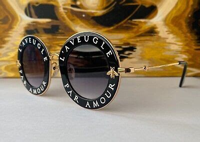 glass l'aveugle black gucci|Round & Oval Sunglasses for Women .